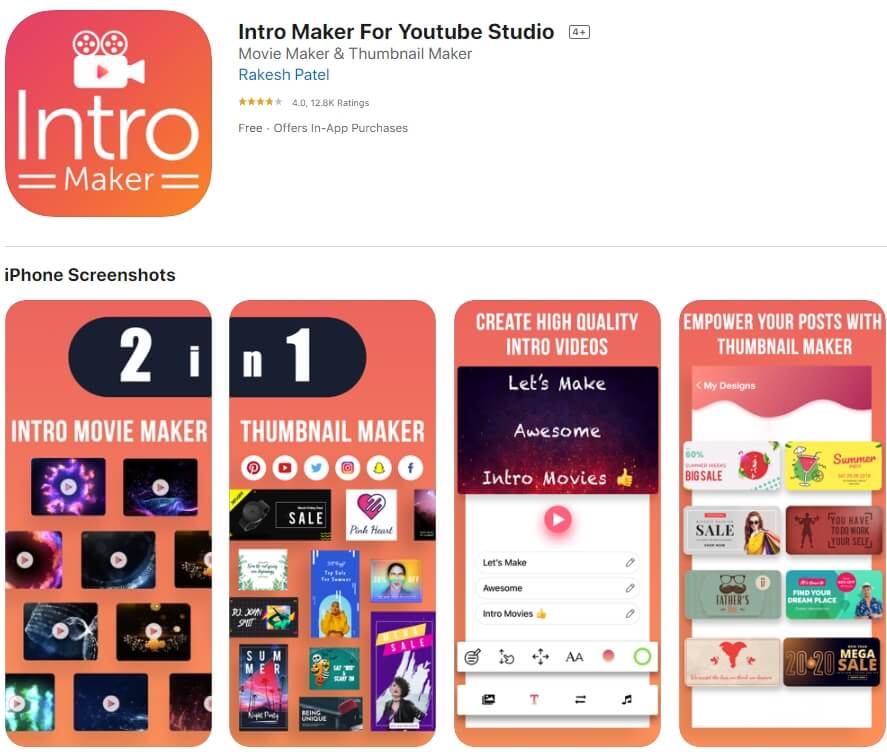 تطبيق Intro Maker for YouTube 